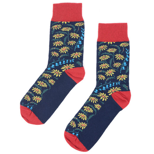Navy floral socks